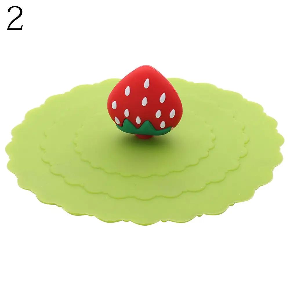 10cm Cartoon Cute Silicone Cup Cover Heat-resistant Leak Proof Sealed Lids Cap Reusable Dustproof Cup Cover Cup Accessories