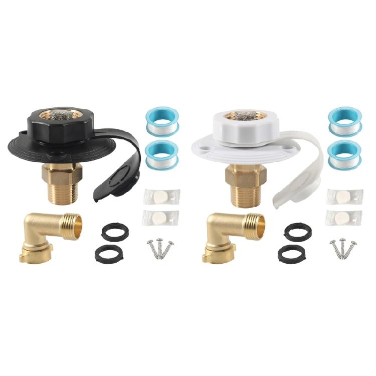 Easy To Install Marine Motorhomes Boat And Trailer Water Inlet Flange With Protective Brass Check Valves And Hose Elbow