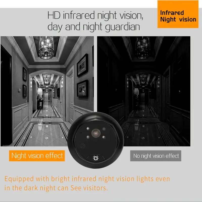 Cat Eyes Smart Visual Security Device,Smart 2.4 Inch IR Night Vision Video Security Camera Motion Detection Cat Eye Doorbell