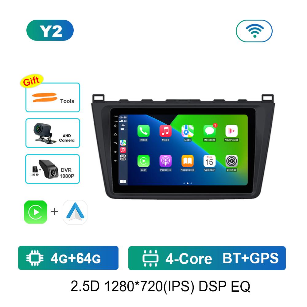 GPS Navigation Android Car Radio Multimedia Video Player for Mazda 6 GH 2007 - 2012 Bluetooth DSP Stereo HD Touch Screen 4G WiFi