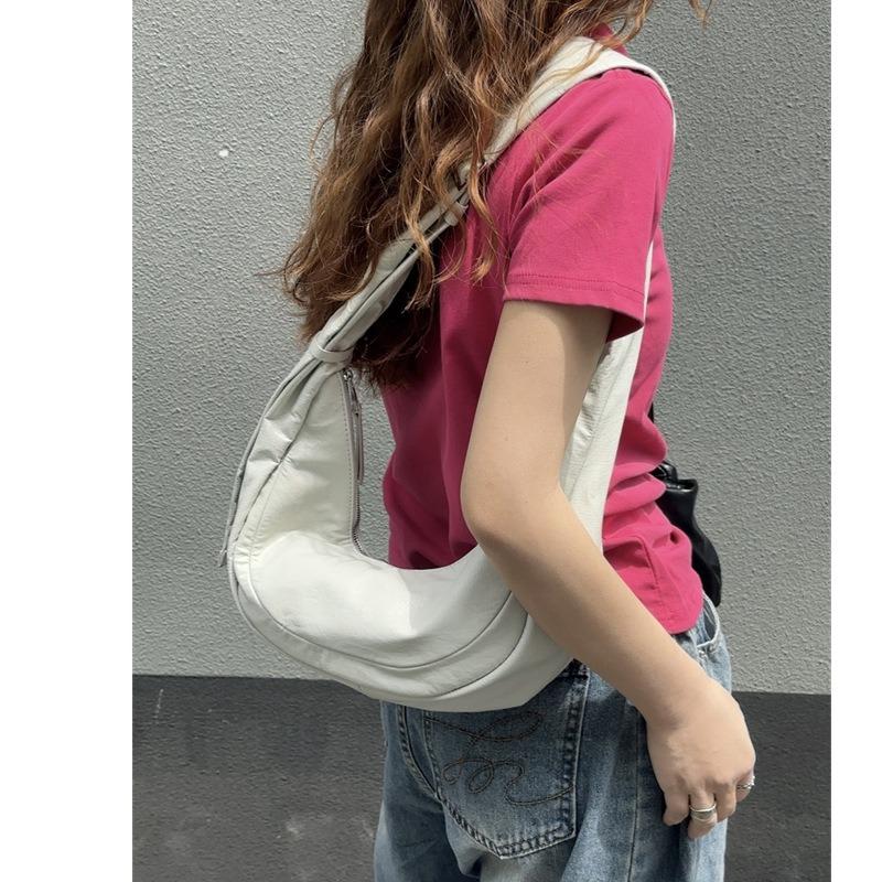 Wide-shoulder Strap Crossbody Bag Dumpling Bag Soft Skin Commuter Underarm Single-shoulder Bag