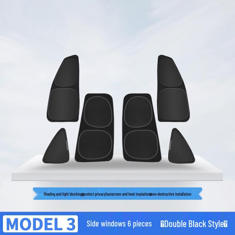 Lightproof Side Window Sunshade & Privacy Curtain for Tesla Model 3/Y - Heat Insulation & Sun Protection
