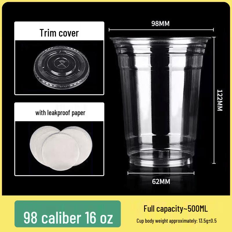 Erheshen Thickened 500ml Disposable Plastic Cup Set (100-pack)