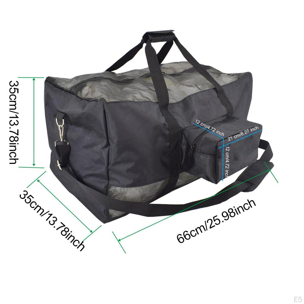 Breathable Mesh Diving Bag for , Adjustable Shoulder Strap, Multi-Purpose Carrying 66 X 35 Cm