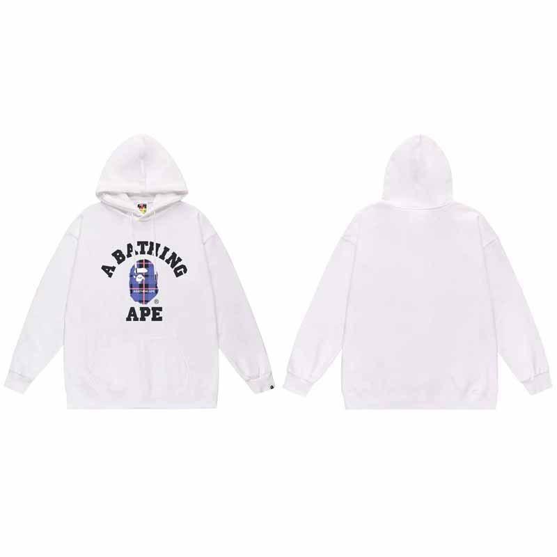 Mens Oversized Hooded Sweatshirt With Ape Head Print Heavyweight Cotton Long Sleeve Pullover Daily Wear