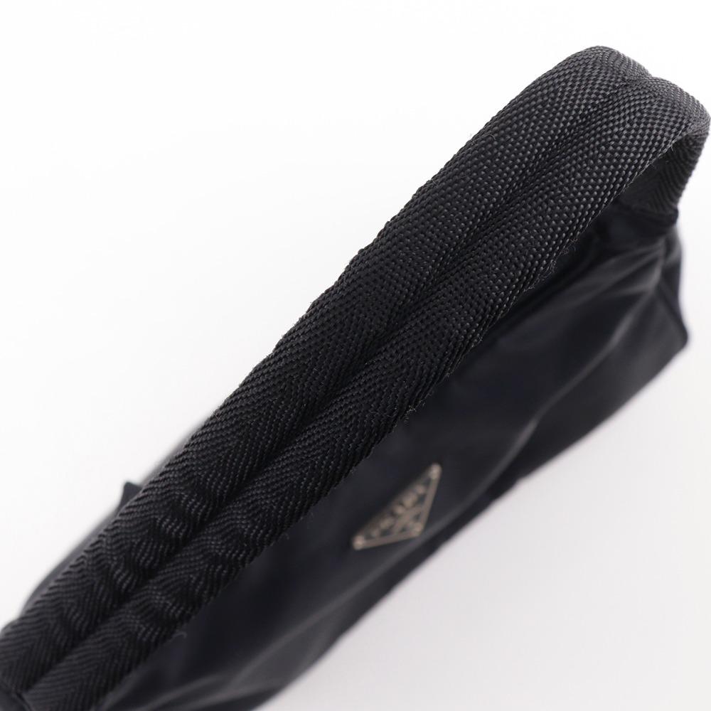 Prada Hobo Schultertasche MV515 Mini Handtasche schwarz Nylon Damen Gebraucht