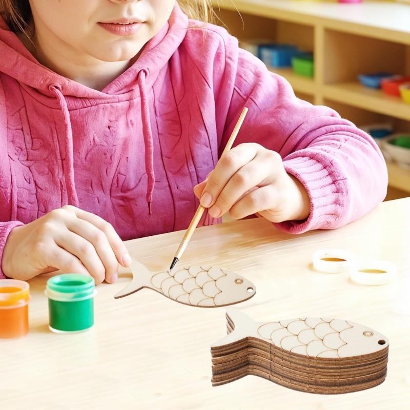 Bulk Wooden Fish DIY Home Handicraft Art Kits For 30