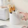 Rotatable Makeup Brush Cylinder with Cover Compartment Pen Holder Dressing Table Shelf  Collection