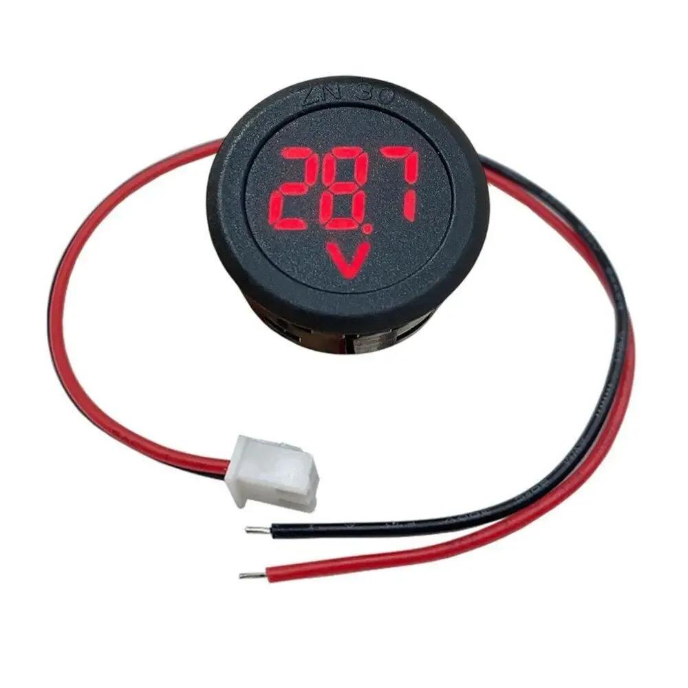 Waterproof Round Voltmeter Car Voltmeter Round Universal Two Wire Panel Voltage Meter DC 4-100V LED Digital Display Meter Head