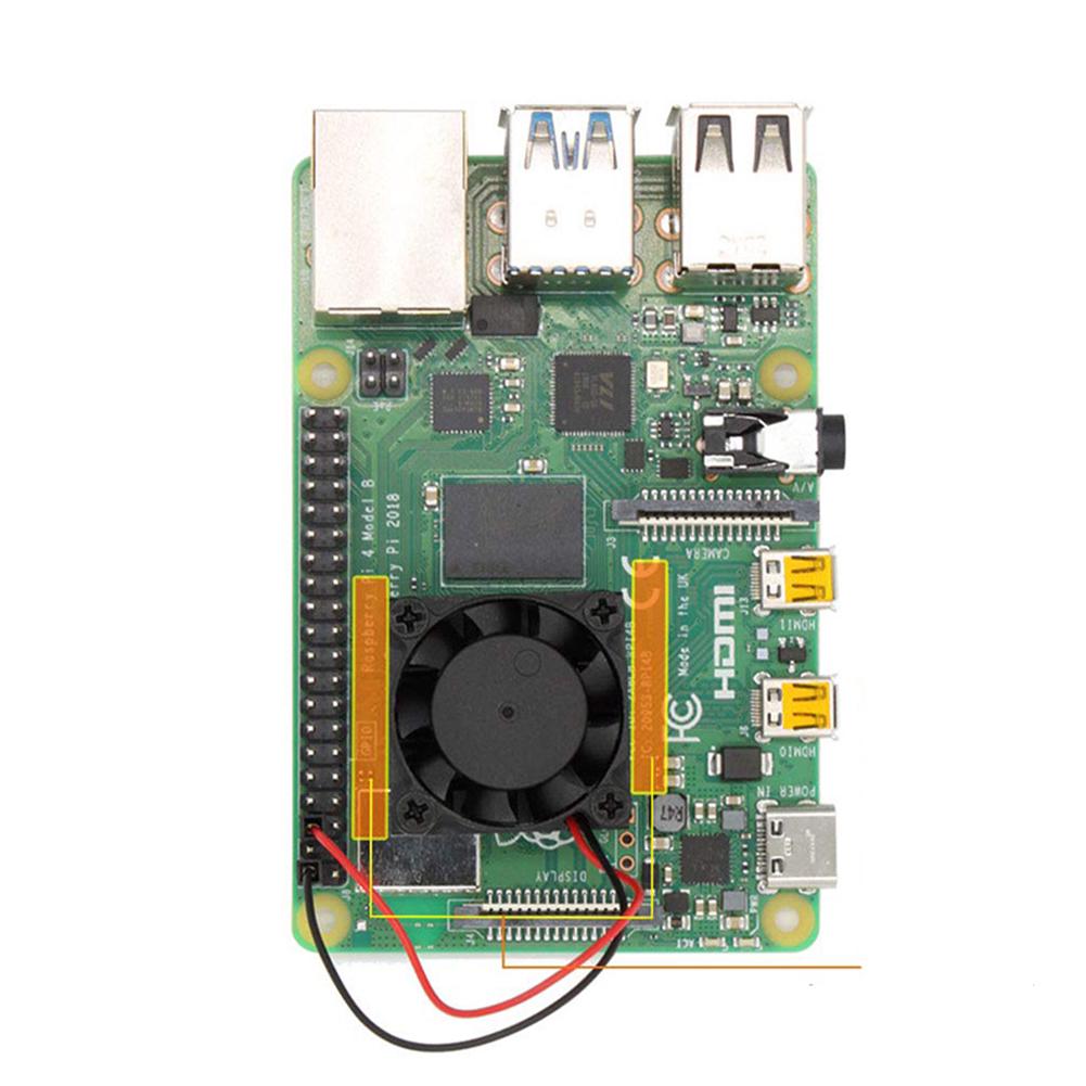 Raspberry Pi 4B için Yapıştırıcılı Soğutma Radyatör Fan Soğutma Yüzgeci ...