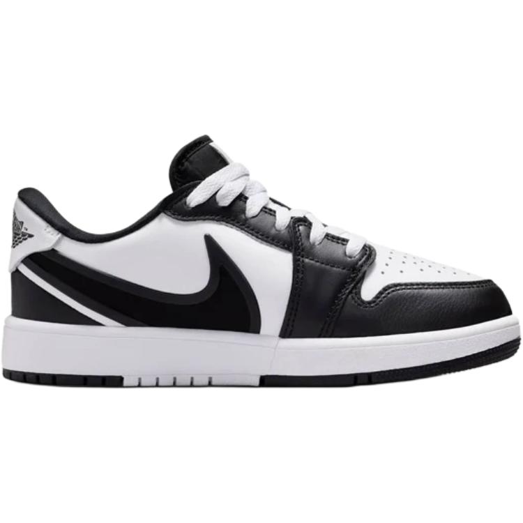 New Jordan Air Jordan 1 Abrasion Resistant Low Top Kids' Skateboarding Shoes Black White Teenagers HQ2024-101