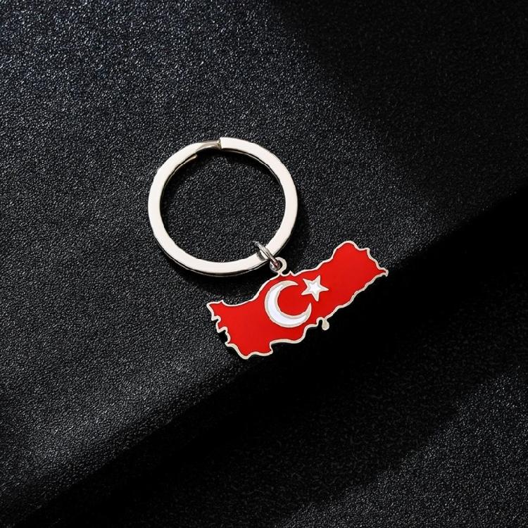 Nerezový Klíčenka Mapa Turecka Klíčenky Odolný Turecká Vlajka Přívěsek na Tašku