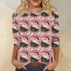 Damesmode casual ronde hals 3/4 mouw los bedrukt T-shirt dames top