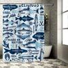 Bluefish Tuna Print Shower Curtain Fresh Seafood Design, 3D Waterproof Fabric For Bathroom Decor, Sizel72Xw72 (180Cm X 180Cm)