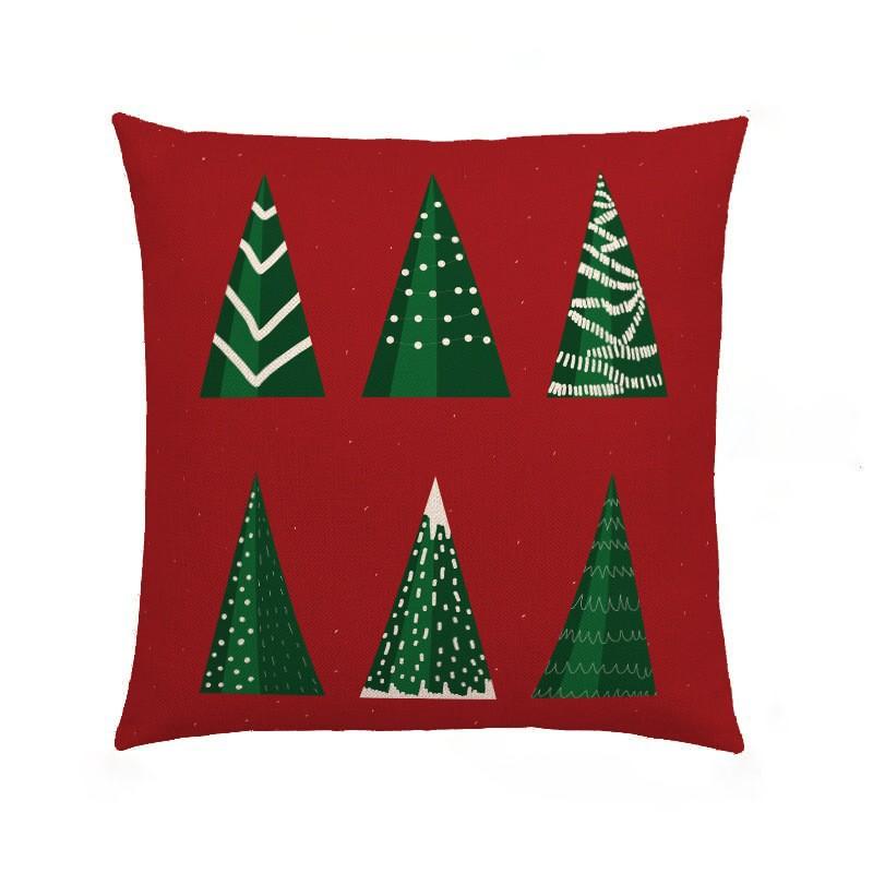 Nordic Christmas Pillow Cover Red Cartoon Santa Claus Series Dutch Velvet Sofa Cushion Cover