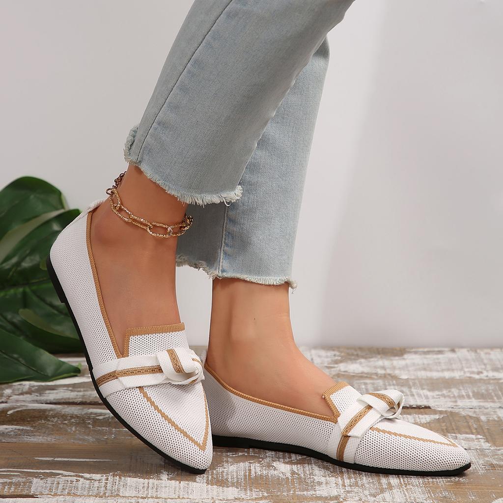 Balerini dama Pantofi ocazional Toc jos Descult Pantofi eleganti pentru femeie Socofy Confortabil varf ascutit in oferta Transport gratuit