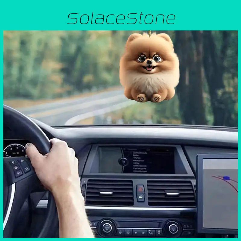 Entzückender Acryl Weihnachts-Hunde-Auto-Hängeanhänger Niedlicher Cartoon-Stil Innendekoration