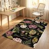 Alfombra de Terciopelo de Cristal con Temática de Jardín Floral Alfombrilla Suave Personalizada con Nombre y Texto Decoración del Hogar
