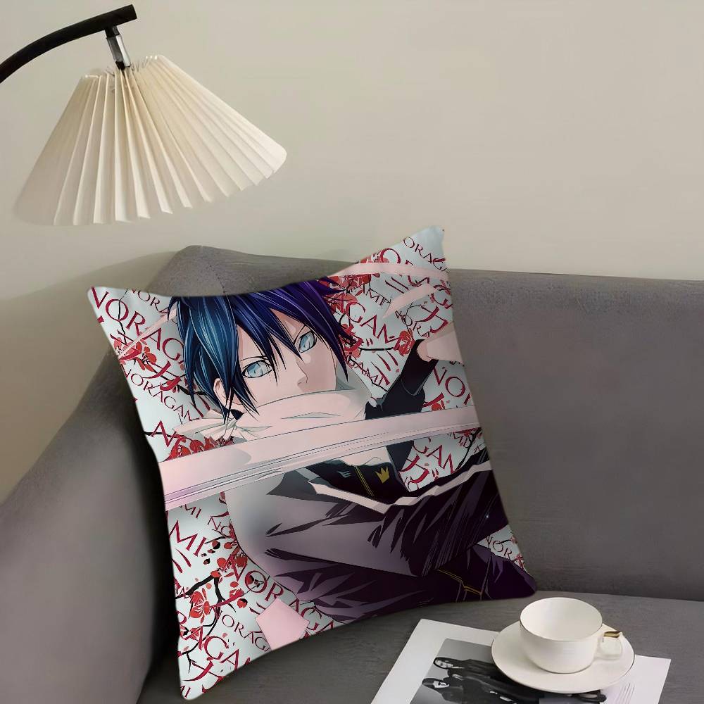 N-Noragami Cartoon Animation Office Cushion Pillowcase Car Cushion Cover45X45CM Lumbar Pillowcase Sofa Pillowcover