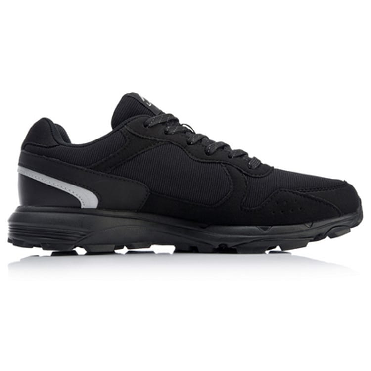 Li Ning Cushioning Slip Resistant Abrasion Resistant Low Top Long Distance Running Shoes Men's Standard Black ARDL003-6