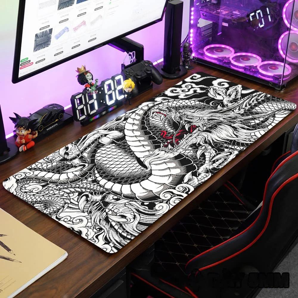 Large Dragon Mousepad Gamer Office Mouse Pad Gaming Room Accessories Desk Mat Art Keyboard Mats 600x300 Mausepad Washable Mats