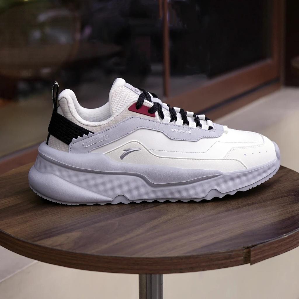Anta Unrestrained Series Comfortable Versatile Slip-Resistant Durable Low-Top Casual Shoes Men Sneaker White Gray 112548823R-1