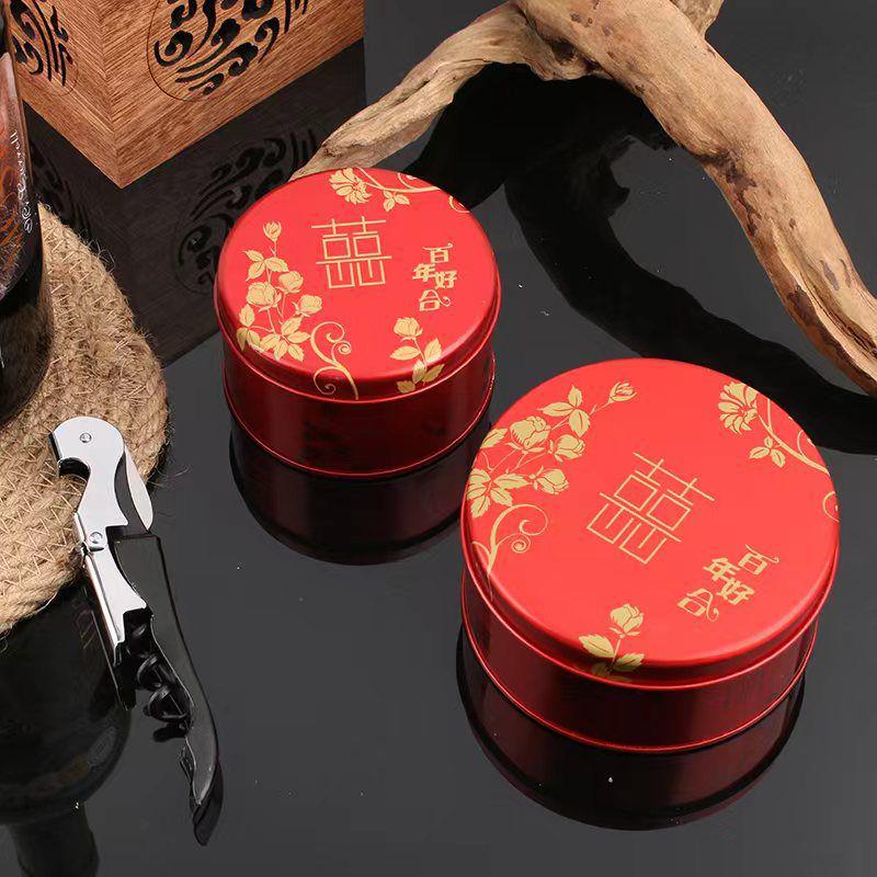 Свадебная круглая жестяная подарочная коробка для конфет Two tins (small + medium)