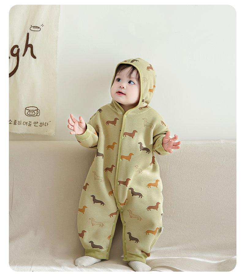 Newborn Warm Hooded Baby Jumpsuit for Autumn/Winter - Boys & Girls Crawling Romper