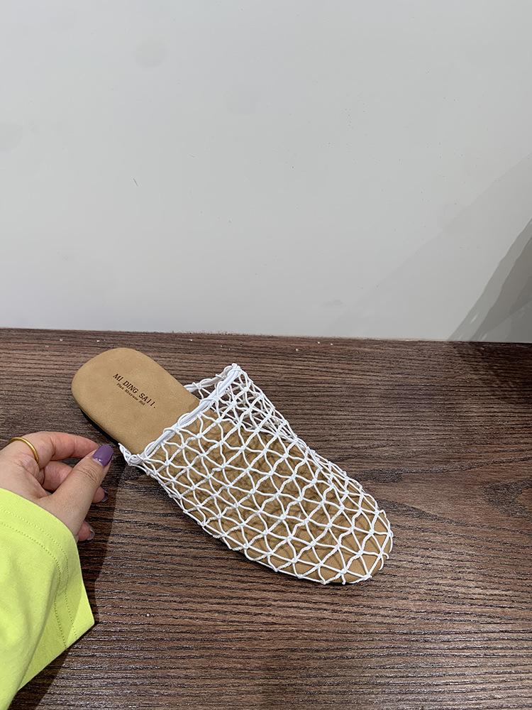 Internet celebrity fishing net sandals women's shoes seaside bag head cool slippers spring and summer fashion ins flat Roman shoes slippers