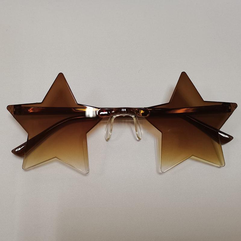 Ochelari de soare cu stea subțiri, culoare ocean, fără rame, personalizați, colorați, pentru dans, oglindă integrată de culoare bomboană