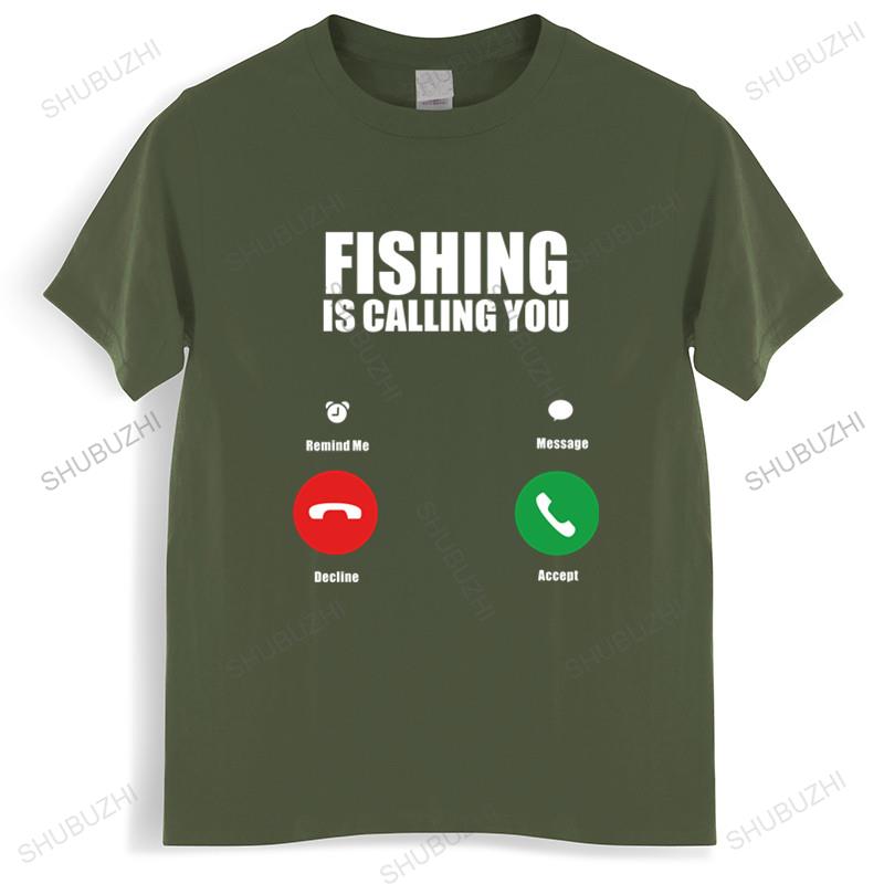 Tshirt Men Cotton Tops Fishing Is Calling You Tshirt Men Fish Gofishing Fisher Fishermen Black Men T Shirt Euro Size