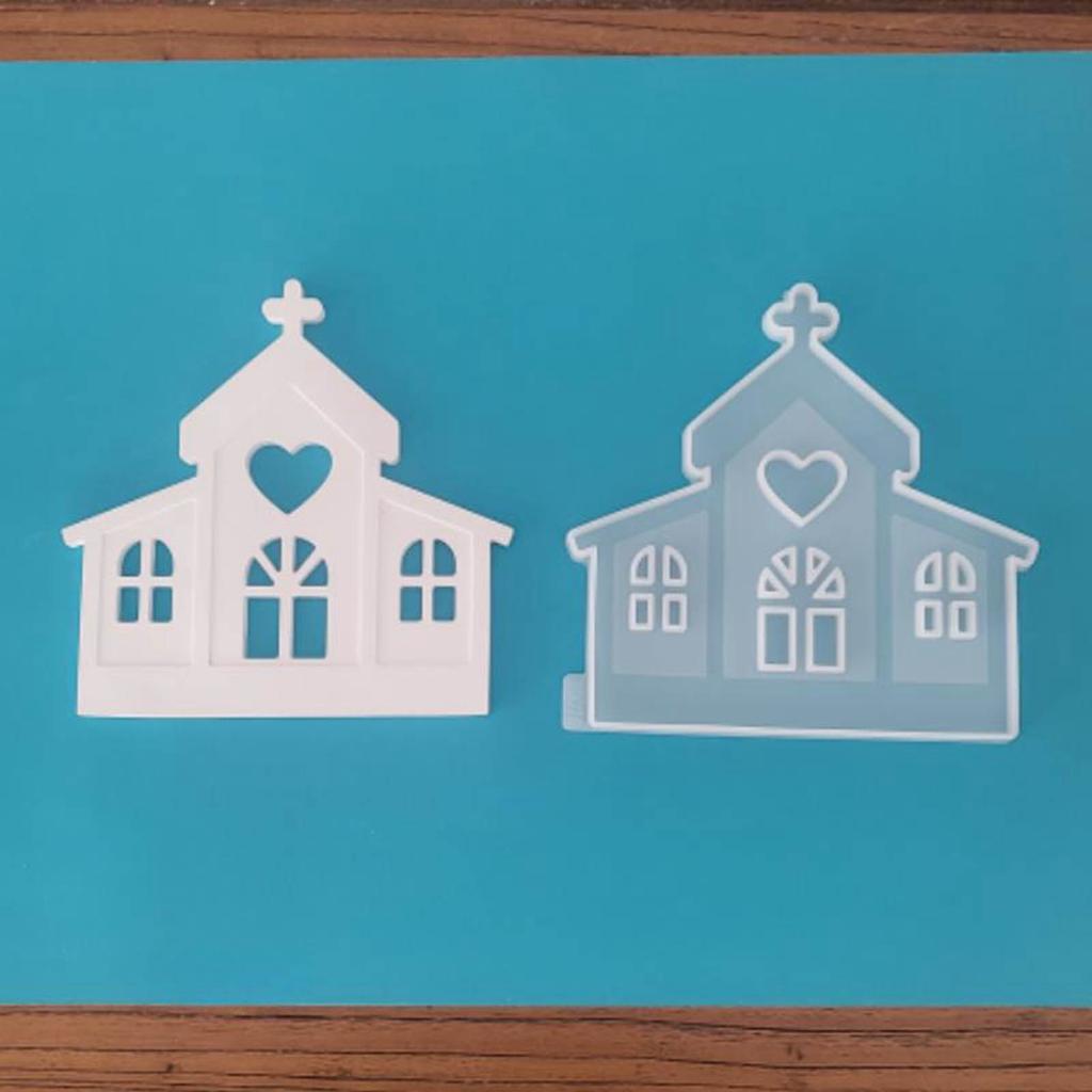 Love House Candle Holder Resins Moulds House Candlesticks Silicone Molds Candle Holder Castings Molds Table Decorations