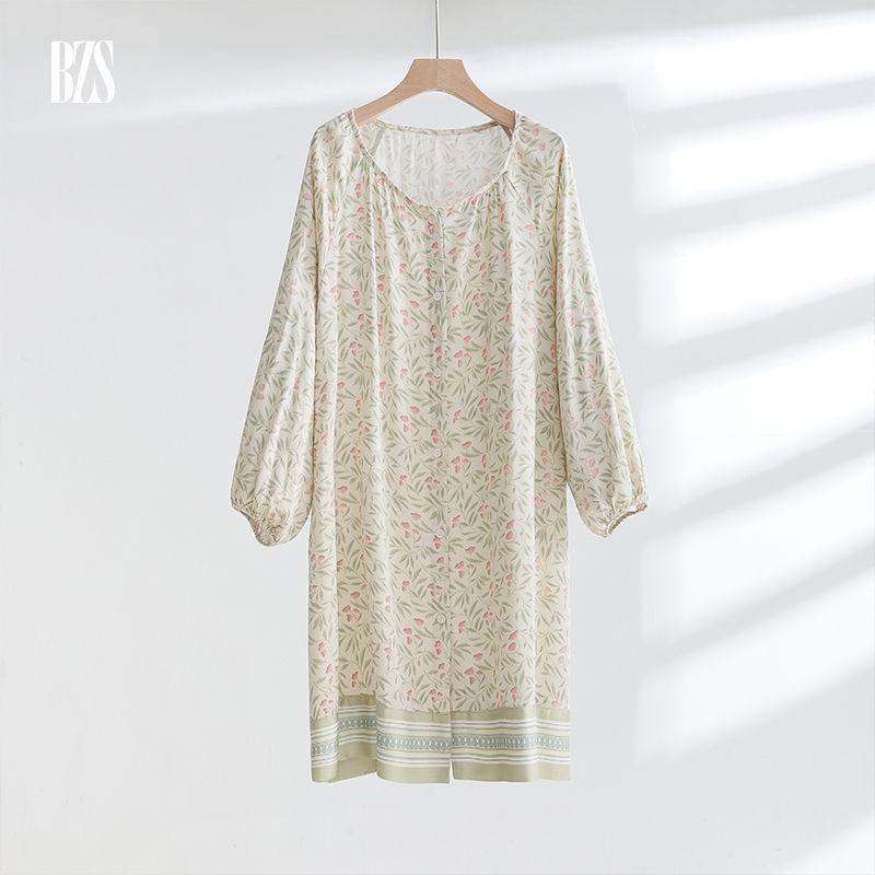 2024 Summer Pajamas Women's Short Sleeve Pants Tribute Satin Cotton Silk Placket Minimalist Floral Can Be Outerwear Homewear Suit