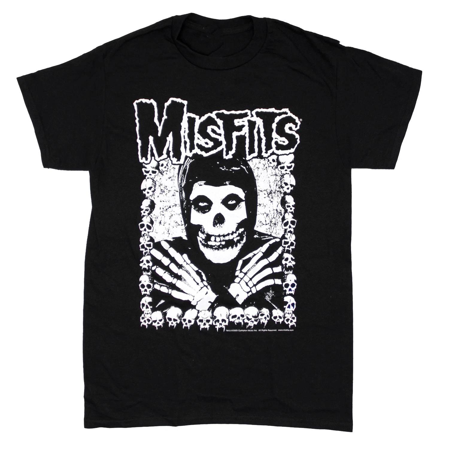 Men s Misfits Skeleton Hands T-shirt Medium Black XXXL