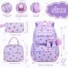 Set Zaino Scolastico in Velluto per Ragazze Adolescenti Zaino da Donna Patchwork con Fiocco alla Moda Zaino per Studenti Borsa per Libri Carina