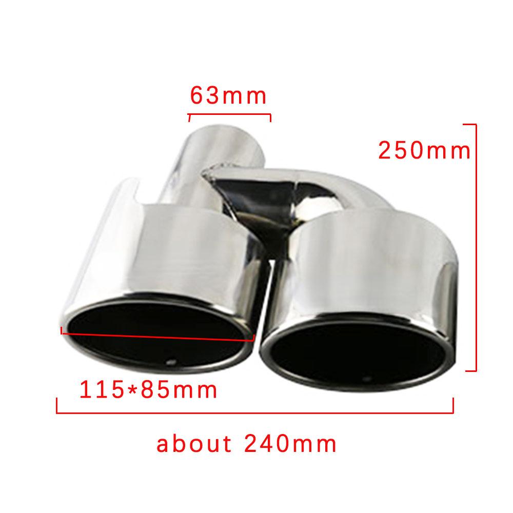1PCS Stainless Steel Silver Exhaust Pipe car 2.5'' Inelt Oval dual exhaust tip for W204 C200 C260 Muffler tailpipe