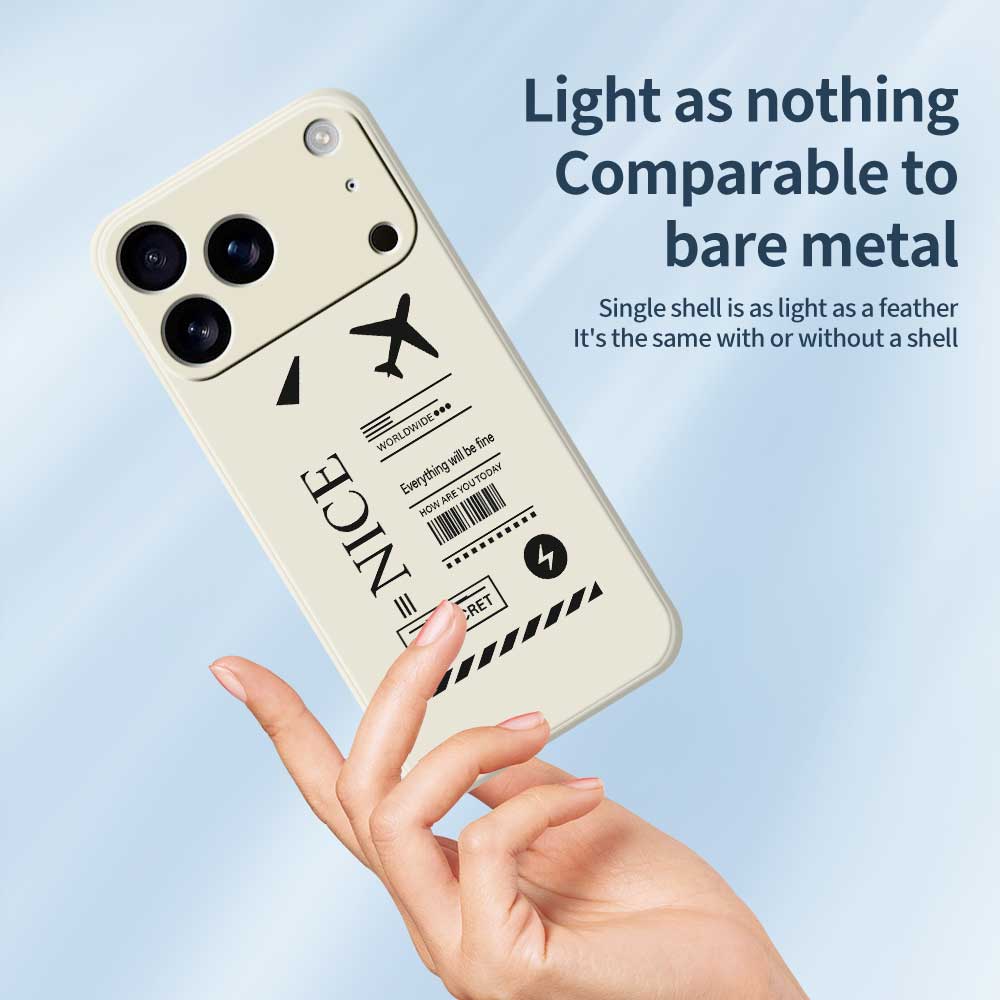 For iPhone 17 Pro Max Case Boarding Ticket Pattern Printing Straight Edge TPU Phone Back Cover