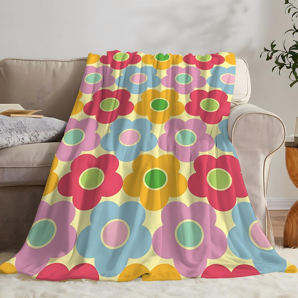 Fashion M-Mary Quant Throw Kid-Friendly Flannel Throw Blanket Soft Warm Anti-Static Washable All Season
