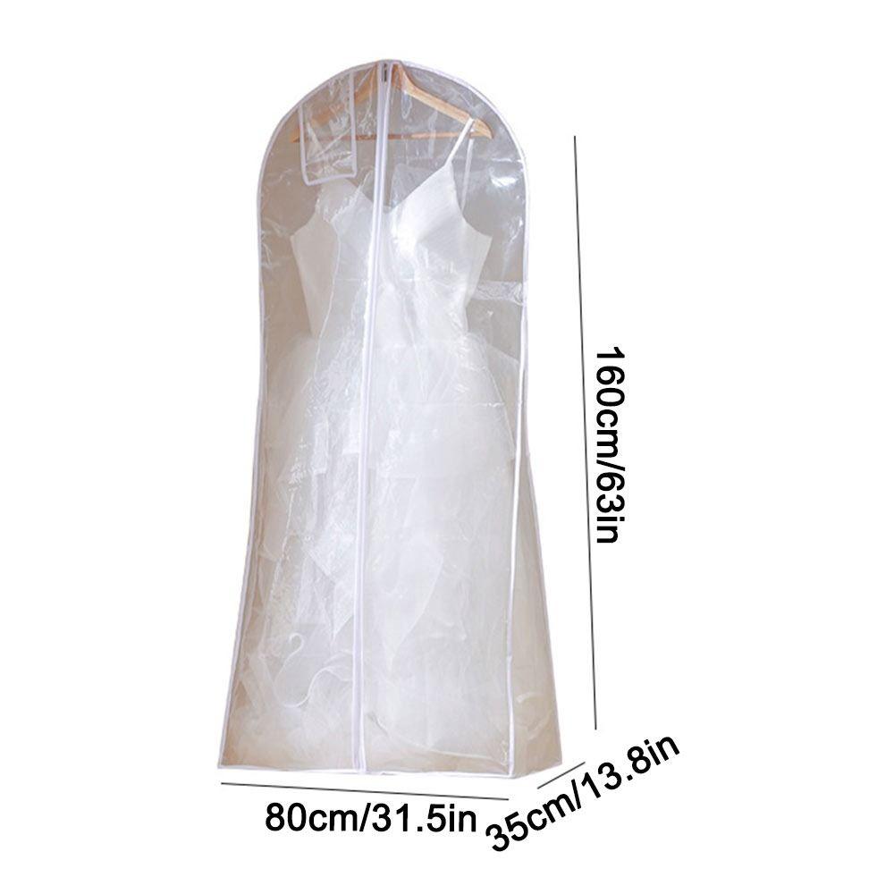 1Pcs Transparent Wedding Dress Dust Cover Double-sided Long Clothes Protector Case Home Wardrobe