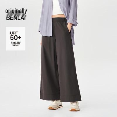 Benlai Women's Lightweight Draped Wide-Leg Casual Pants BNM650001