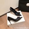 [Spot] D high heels high-end women's 2025 new French design niche pointed stilettos