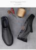 Men's Large Slip-On Leather Shoes: Breathable, Soft Sole, Anti-Slip Casual Comfort for Middle-Aged Dads