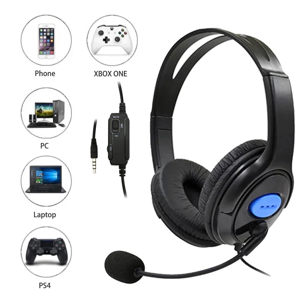 3.5mm Wired Gaming Headphones for PS4 Laptop PC Computer Headset with Microphone Volume Control Mute Button Earphone Helmet