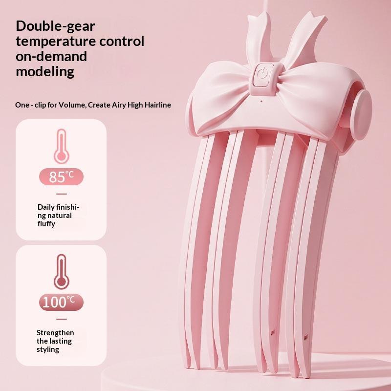 Wireless Heated Volumizer Hair Clip 2-Temp Settings Volumizing Root Lift Clip High Crown Fluffy Hair Clips Travel Bangs Lifter