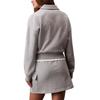 Calvin Klein Casual Polo Loose Shoulder Long Sleeve Sweatshirt Women Sweatshirt Gray 47A232G-030