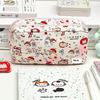 Cute Tomato Apple Cat Printed Pencil Bag Student Large Capacity Multi-Layer Stationery Storage Bag Gift