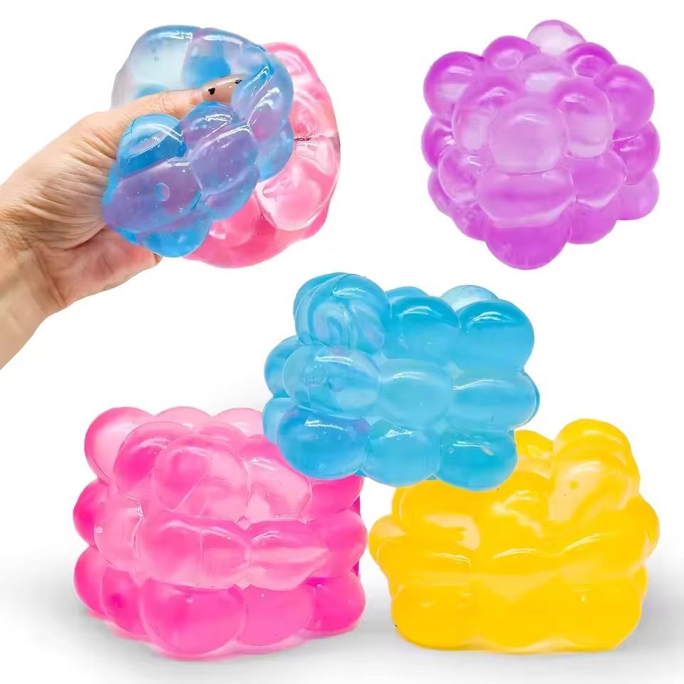 Colorful Cube Maltose Squeeze Toy Squishy Sensory Fidget Toys Bright Soft Fun Relieve Anxiety Decompression Toy for Kids Adult