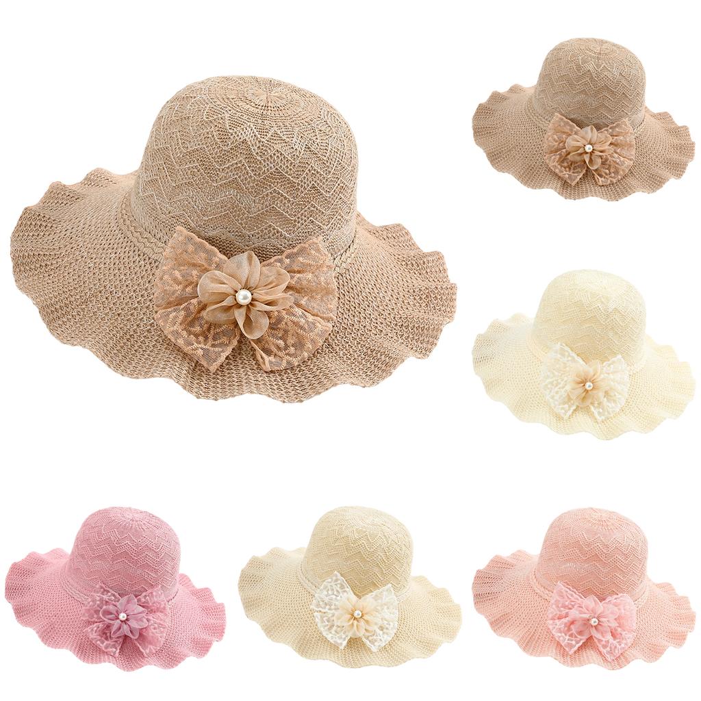 Sombrero de Sol Versátil de Encaje y Flores para Mujer, Sombrero de Playa, Sombrero de Sol