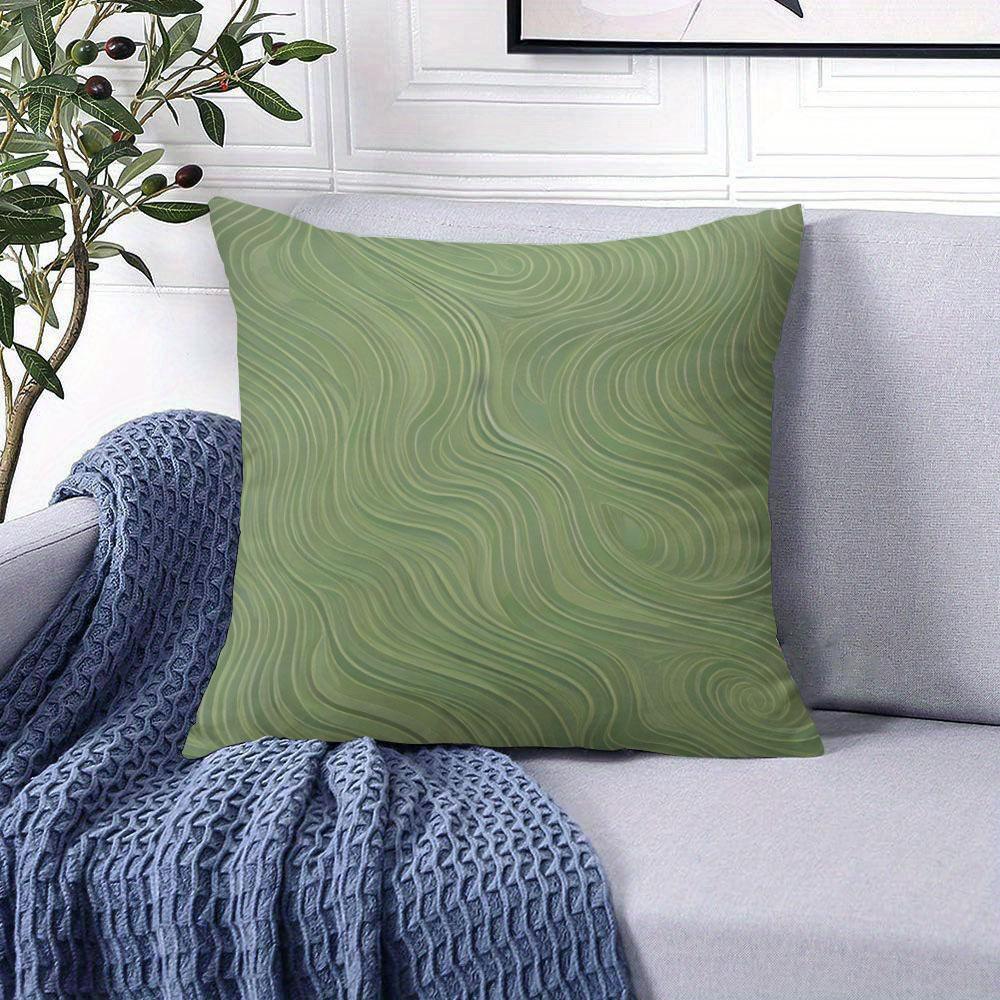 Moss Swirl Square Jacquard Pillow Cover for Sofa Office Waist Cushion Cover Home Decorative Pillowcase