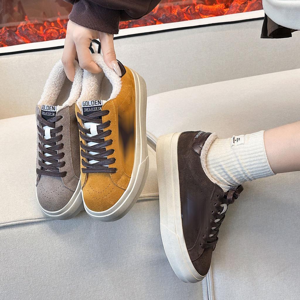 Leather Star Small Dirty Shoes Women's Winter Retro Old Velvet Warm Fashion Casual Versatile Board Shoes